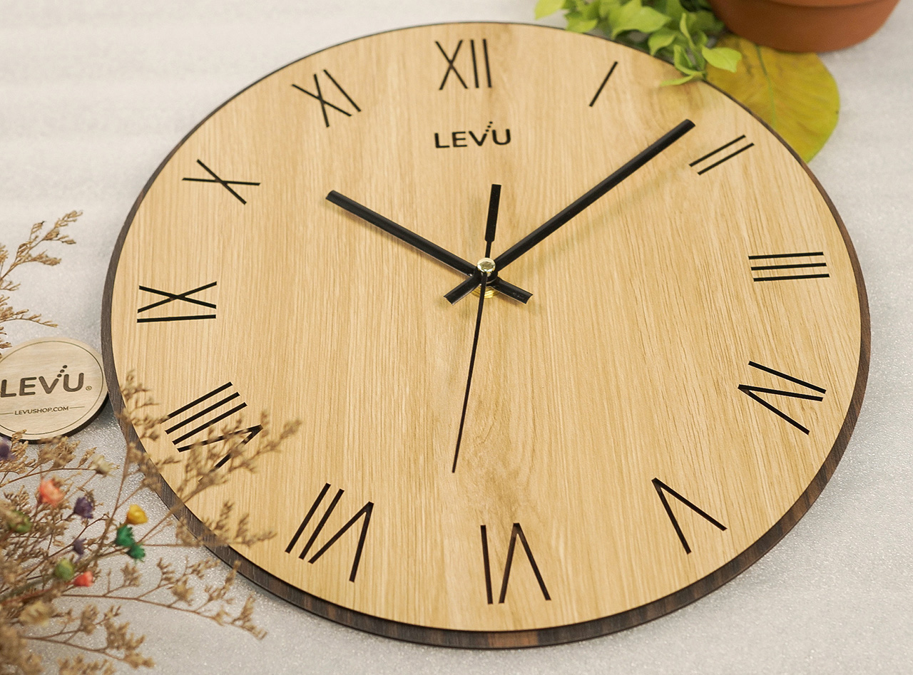 Đồng hồ treo tường gỗ LEVU DH17 giá 139k